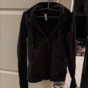 Athleta Black Leopard Jacket